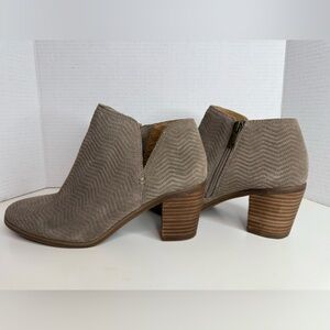 Lucky Brand Taupe Leather D’orsay Ankle Boots Booties Western Style 8.5